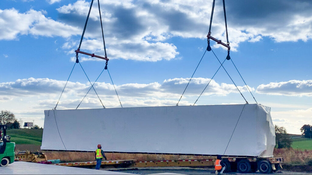 Hazmat Storage Unit Delivery Installation Cranes