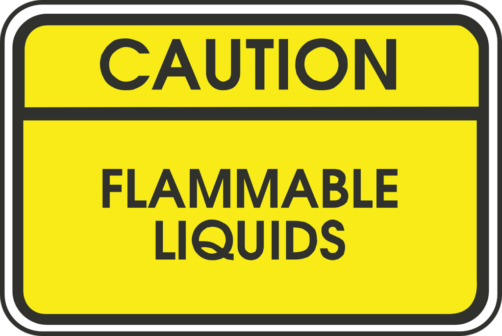 Caution Sign: Flammable Liquids 