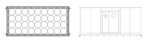 10' x 20' Chemical Drum Storage Barrel Capacity Diagram