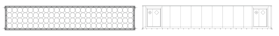 10' x 50' Chemical Drum Storage Barrel Capacity Diagram