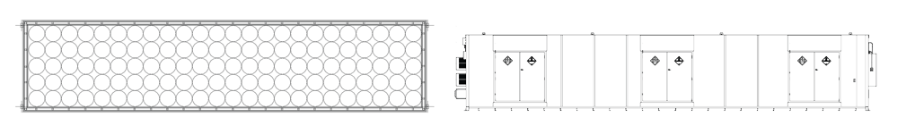 12' x 50' Chemical Drum Storage Barrel Capacity Diagram