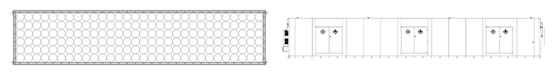 14' x 64' Chemical Drum Storage Barrel Capacity Diagram