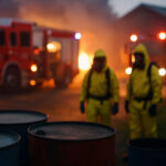Chemical storage drum emergency fire hazmat accident