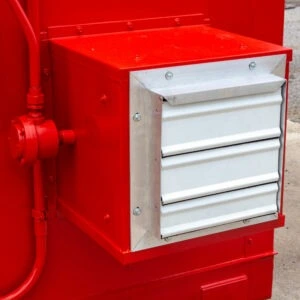 Ventilation system installed in a hazmat storage building