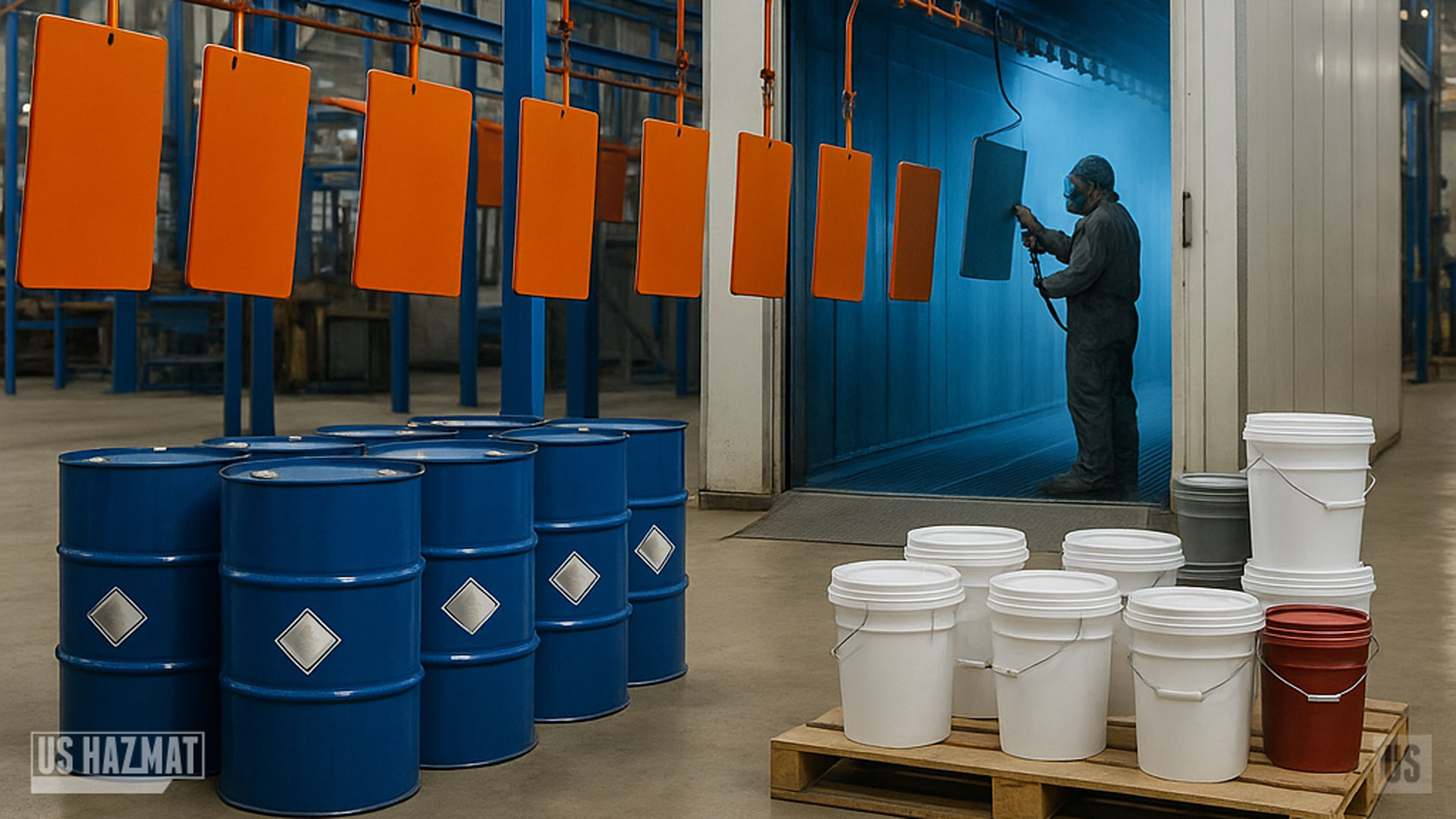 Compliant chemical storage of paints and coatings.