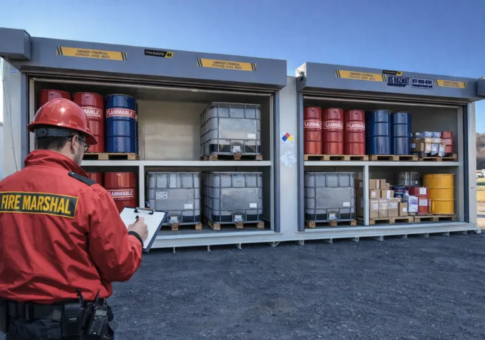 Fire Marshal inspection requirements for Hazmat Storage Compliance for your operations and facilities.